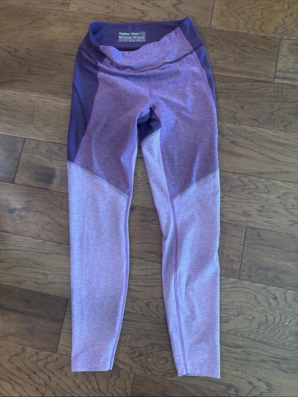 Outdoor Voices Women Purple Gradient Colorblock Leggings